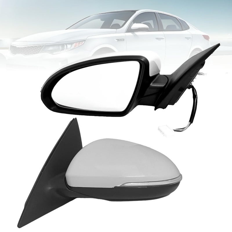 Left Driver Side Mirror Compatible with 2016 2017 2018 Kia Optima Rear Vier Mirror With Inhousing Signal LightManual FoldingPower GlassNonHeatedPaintable