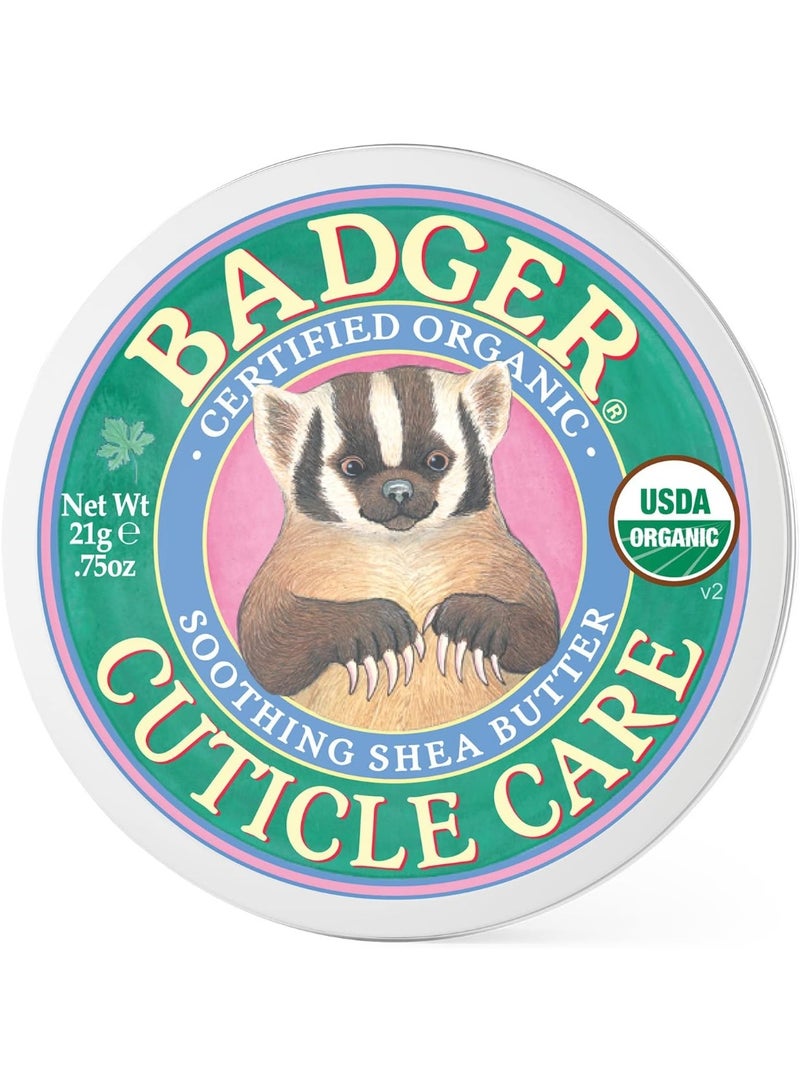 Badger Cuticle Care 100% Organic Cuticle Cream for Natural Nail Care soothe and Restore Dry and Splitting Cuticles Rich Shea Butter Light Citrus Scent 21g - Image 1