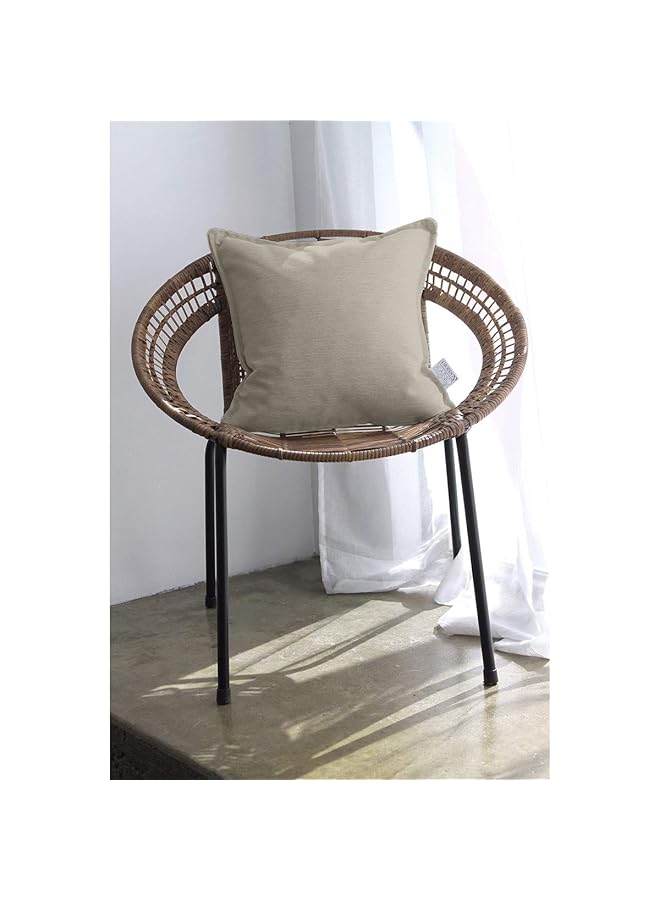 erorex Linen Square Decorative Cushion Microfiber Filler 30X30 Light Beige - Image 3