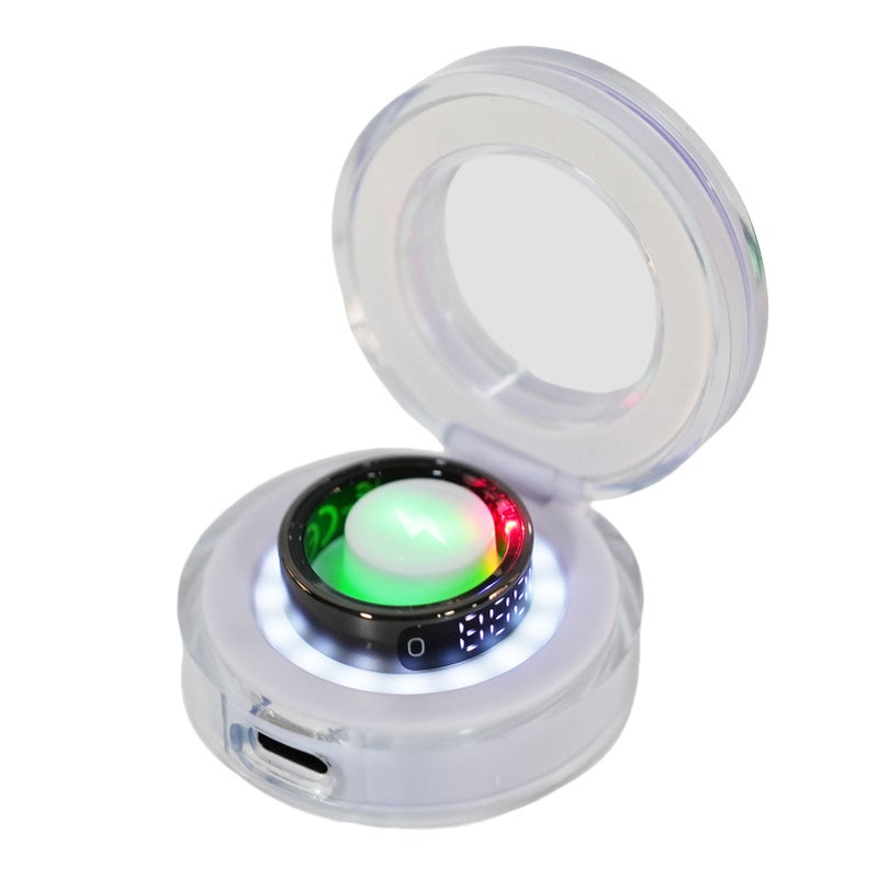 Smart Ring Gesture Control Health Tracking Waterproofing Fitness Rings with Touch Display for Business Travel 8 ID: 18.2mm/0.71in, Circumference: 57mm/ 2.24in - Image 2
