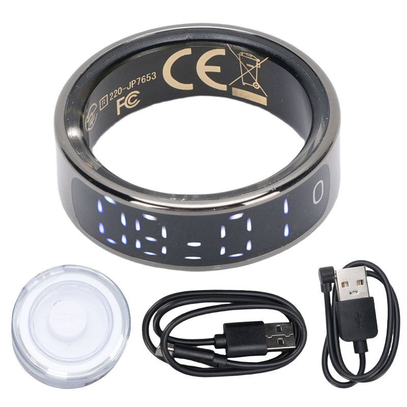 Smart Ring Gesture Control Health Tracking Waterproofing Fitness Rings with Touch Display for Business Travel 8 ID: 18.2mm/0.71in, Circumference: 57mm/ 2.24in - Image 1