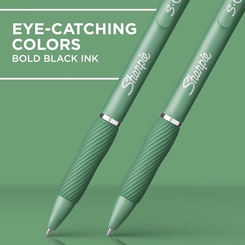 Sharpie أقلام شاربى SGel أقلام جل أقلام رسم أقلام حبر جل لتدوين الملاحظات أقلام كتابة أقلام تلوين نقطة متوسطة 07 مم برميل أخضر حبر أسود 4 عد - Image 3