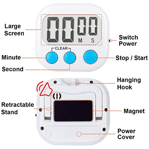 AOUCE Classroom Timers for Teachers Kids Large Magnetic Digital Timer Teacher Supplies 2 Pack-Blue White - Image 5
