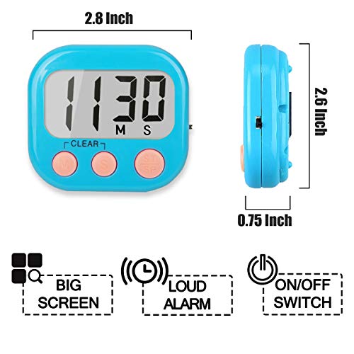 AOUCE Classroom Timers for Teachers Kids Large Magnetic Digital Timer Teacher Supplies 2 Pack-Blue White - Image 4