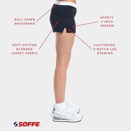Soffe Womens Authentic Cheer Short, Black, X-Large (2-Pack) - Image 3