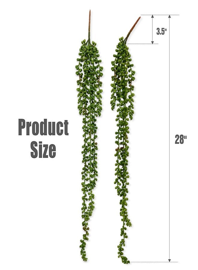 dallisten 6 Pcs Artificial Succulents Hanging Plants, Fake String of Pearls Greenery Plants, Decoration for Wall, Home, Backdrop, Garden, Indoor and Outdoor - Image 2