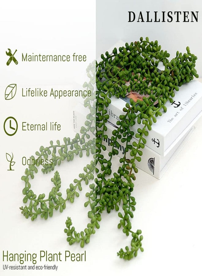 dallisten 6 Pcs Artificial Succulents Hanging Plants, Fake String of Pearls Greenery Plants, Decoration for Wall, Home, Backdrop, Garden, Indoor and Outdoor - Image 3