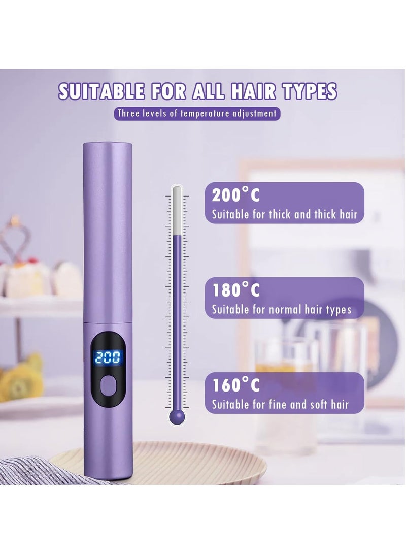 SYOSI Rechargeable Hair Straightener, SYOSI Mini Cordless Hair Straightener Brush with LCD Temperature Display, Hair Straightening Iron with Built-in Comb, for Professional Salon at Home - Image 4