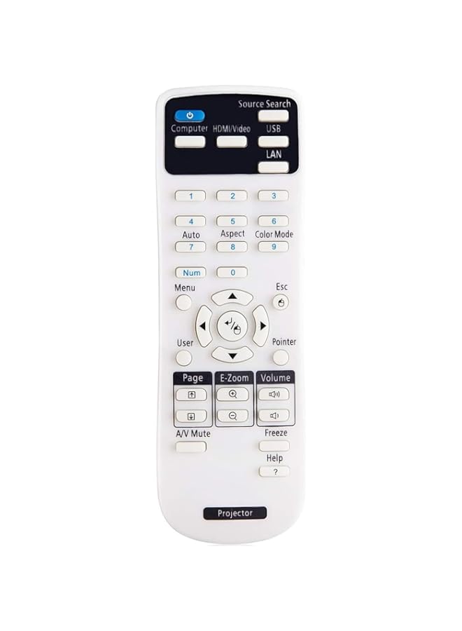 Remote Control For Epson Projector, Home Cinema, Powerlite, EB, EX, VS, BrightLink, EMP Series Projectors