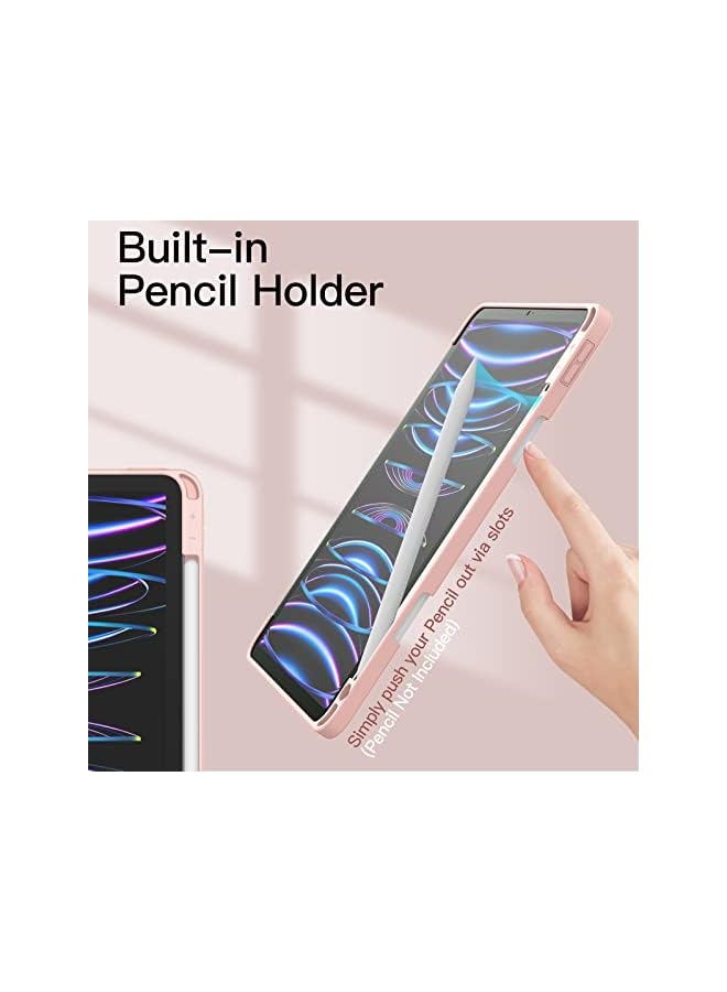 Jetech Case for iPad Pro 11 Inch (2022/2021/2020/2018) with Pencil Holder, Clear Transparent Back Shell Slim Stand Shockproof Tablet Cover, Auto Wake/Sleep (Rose Gold) - Image 5