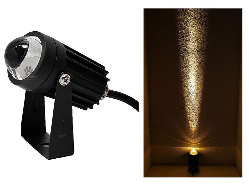 Mufasa 3 Watts Black Body Outdoor LED Rainproof Wall Lamp Long Distance Straight Beam Spot Light, Aluminium Body (Warm White) - Image 5