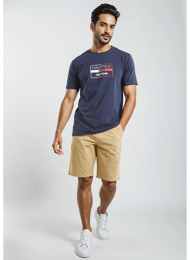 NAUTICA Graphic Regular Fit Premium Cotton Crew Neck T-shirt
