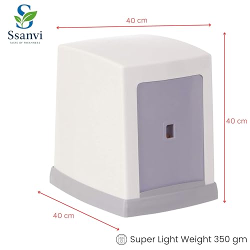 Ssanvi Double Side Table Top Tissue Dispenser with 2 Tissue Refill Boxes | Plastic Napkin Holder for Kitchen, Dining Table, Office & Hotel Use (White) - Image 3