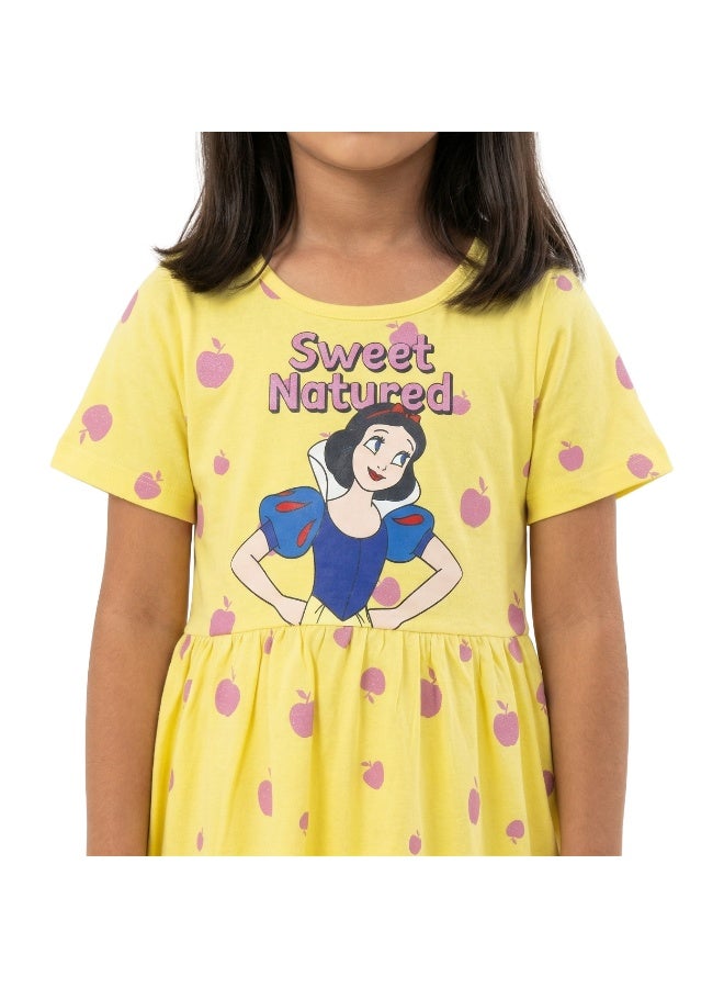 Disney فستان بنات Toddler من ديزني سنو وايت مزخرف بتصميم مناسب وواسع - Image 3