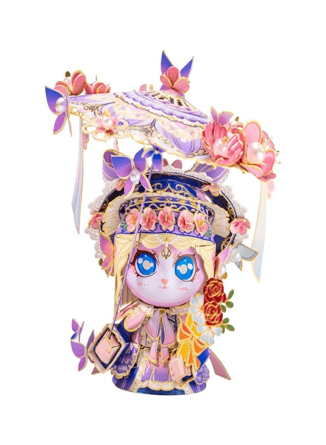 MU 3D Metal Puzzles for Adult Flower Lady Cat Figures Model Kitty Assembling, Metal Models Kits Miniature Building, Hobby Birthday New Year Gifts Home Desk Decor Collectibles - Image 1