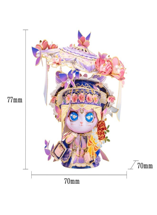 MU 3D Metal Puzzles for Adult Flower Lady Cat Figures Model Kitty Assembling, Metal Models Kits Miniature Building, Hobby Birthday New Year Gifts Home Desk Decor Collectibles - Image 2