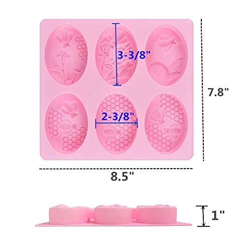 DD-life 2Pcs Bee Silicone Soap Molds, Honeycomb Molds for Chocolate Jelly Candy Making - Image 2