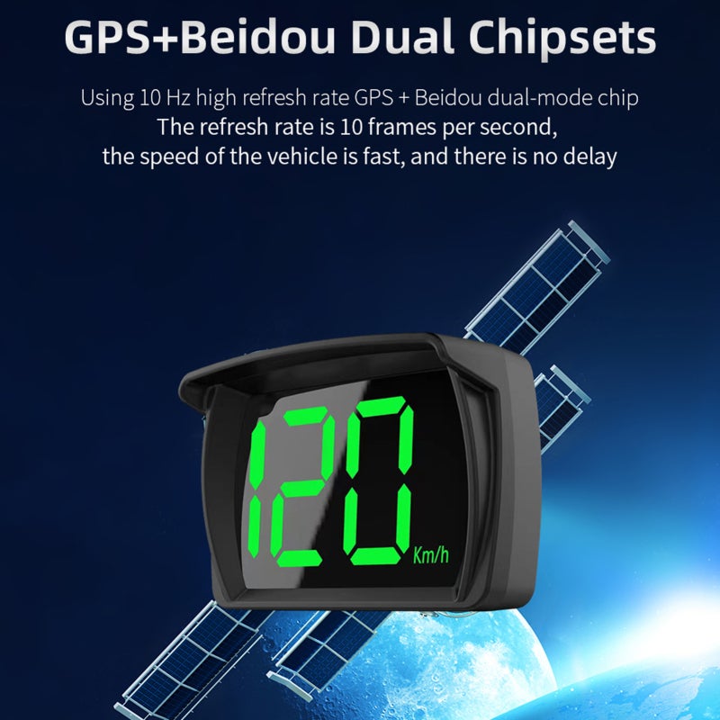 شاشة عرض رقمية لعداد السرعة بنظام تحديد المواقع GPS بالكيلومتر/الساعة للسيارات والشاحنات بتقنية التوصيل والتشغيل مع شاشة كبيرة وعالية الوضوح - Image 3