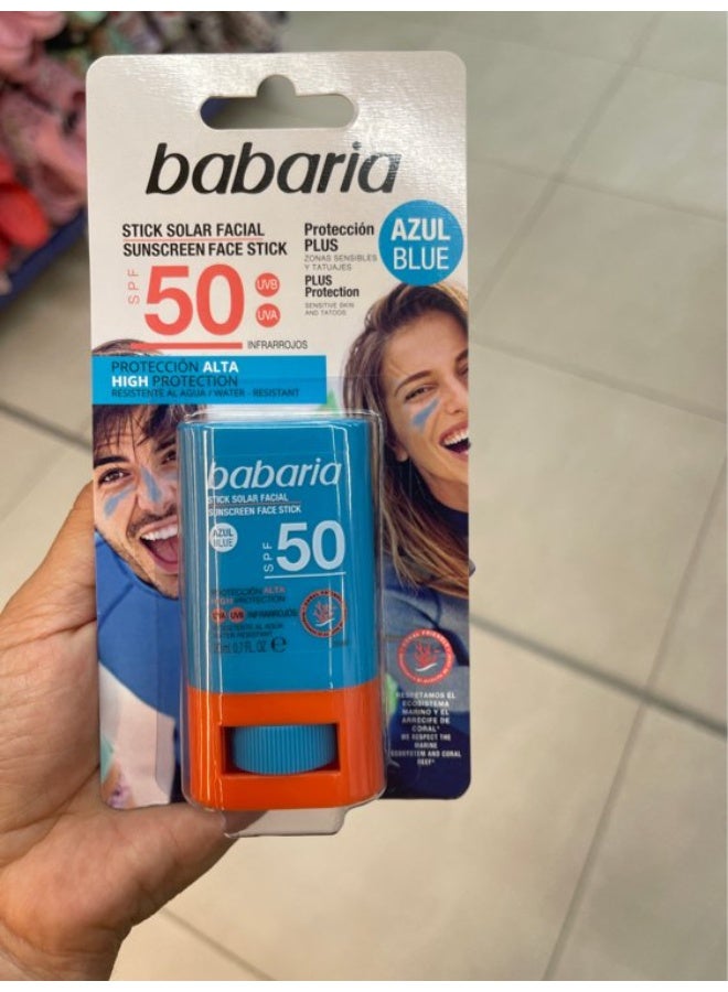 Babaria Solar Blue Facial Stick SPF50 20g - Image 3