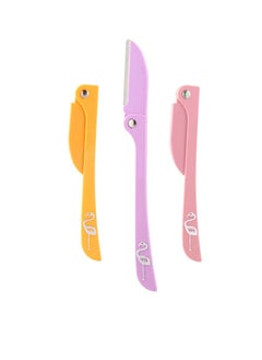 FLAMINGO 3-Piece Eyebrow Trimmer Foldable Facial Razor  - Image 1