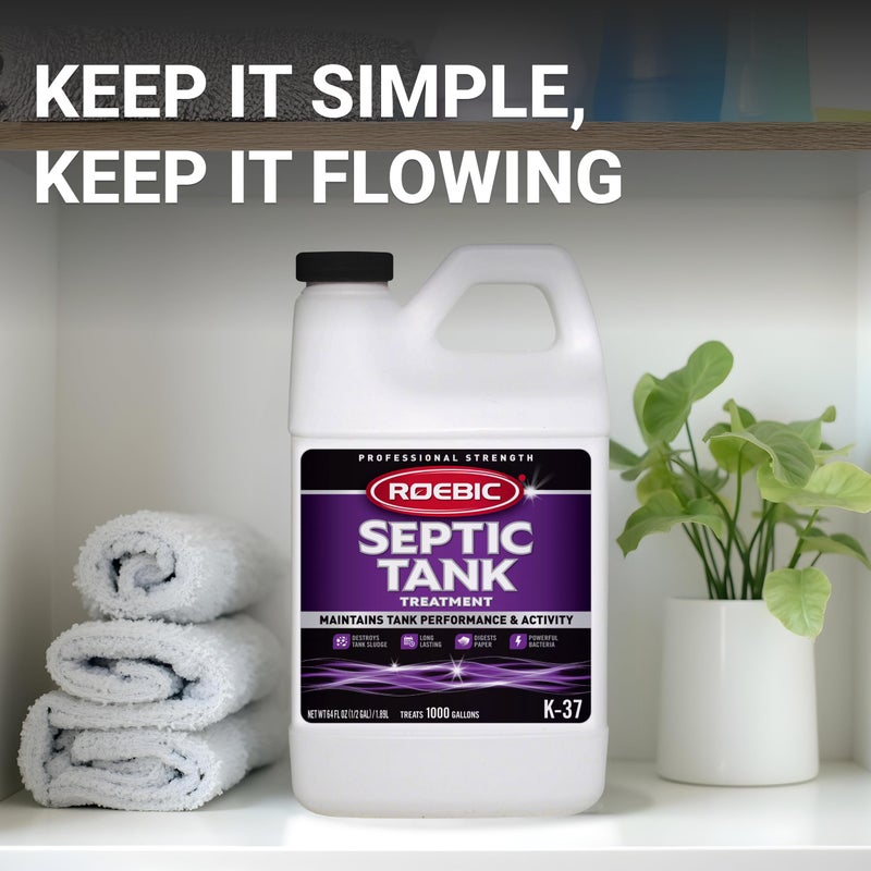 Roebic K-37-H Septic Tank Treatment: 64-Ounce, Promotes Efficient Breakdown, Reduces Odors, Prevents Clogs for Smooth Septic System Operation - Image 5