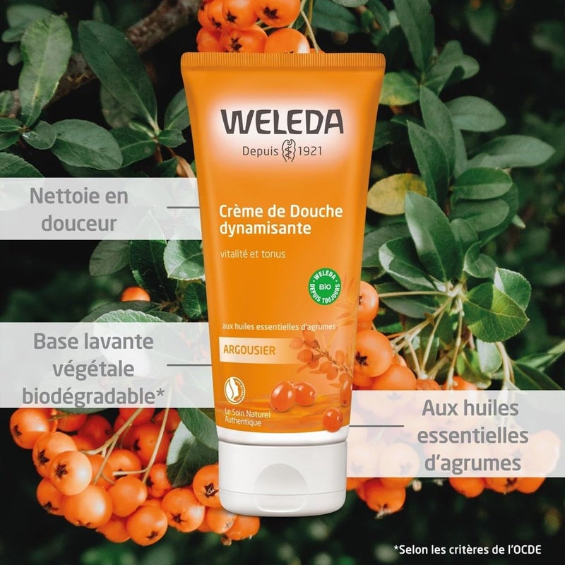 Weleda Hydrating Sea Buckthorn Body Wash, 6.8 Fluid Ounce, Gentle Plant Rich Cleanser with Sea Buckthorn and Sesame Oils - Image 1