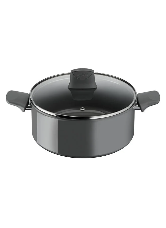 تيفال Tefal Renewal Cooking Pot 24 Cm Non-Stick Ceramic Coating Eco-Designed Recycled Healthy Cooking Stewpot Thermo-Signal™ Safe Cookware Made In France All Stovetops Including Induction
