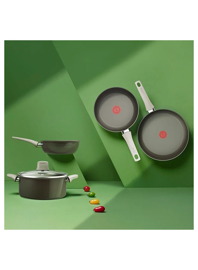 Tefal Tefal Renewal Cooking Pot 24 Cm Non-Stick Ceramic Coating Eco-Designed Recycled Healthy Cooking Stewpot Thermo-Signal™ Safe Cookware Made In France All Stovetops Including Induction