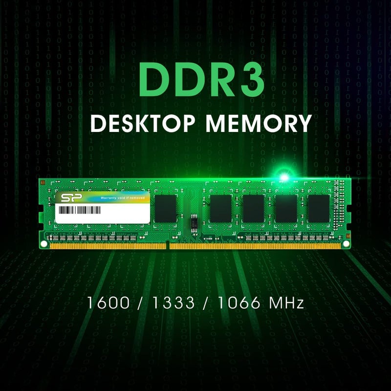 SP Silicon Power ذاكرة سيلكون باور DDR3 سعة 16 جيجابايت (2 x 8 جيجابايت) 1600 ميجاهرتز (PC3 12800) 240 دبوس CL11 1.35 فولت / 1.5 فولت غير مخزنة UDIMM ترقية ذاكرة الكمبيوتر المكتبي - Image 2