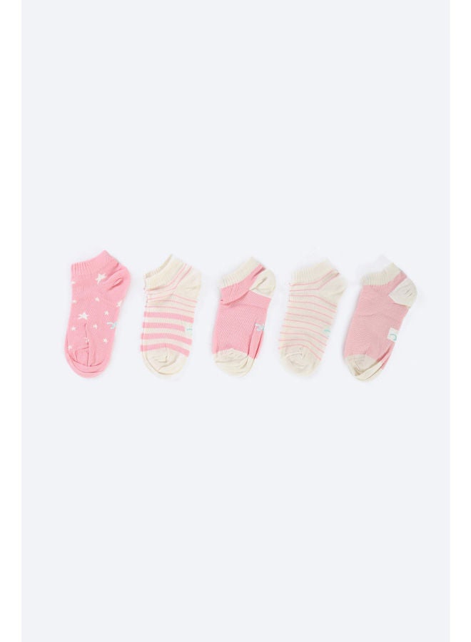 Carina Girly Cotton Ankle Socks - 5 Pairs - Image 2