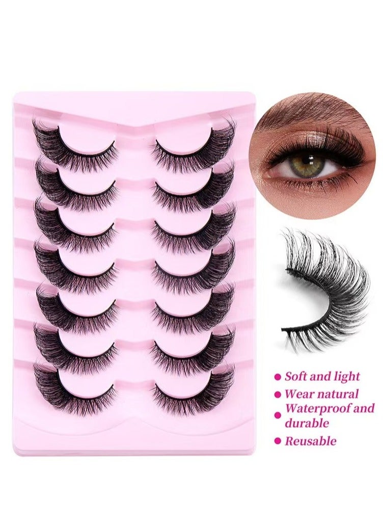 7 أزواج من رموش العين الاصطناعية نصفية 6X18 مم - Image 2