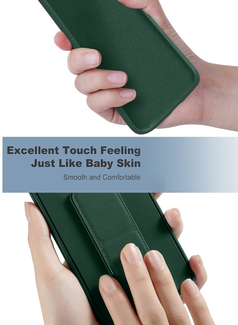 Wtech Hand Grip Foldable Magnetic Kickstand Wrist Strap Finger Grip With Built-In Iron Case Cover For Huawei Pura 70 5G 2024 Dark Green - Image 2