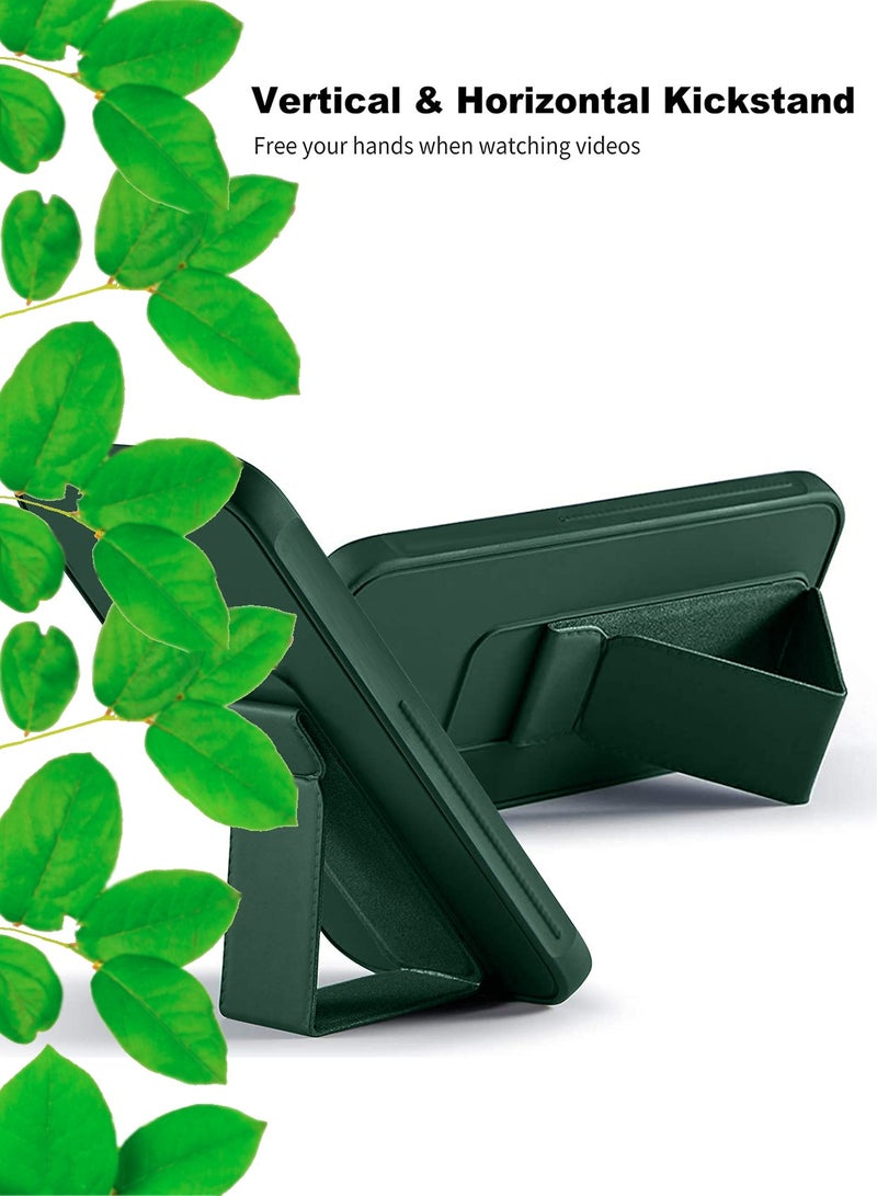 Wtech Hand Grip Foldable Magnetic Kickstand Wrist Strap Finger Grip With Built-In Iron Case Cover For Huawei Pura 70 5G 2024 Dark Green - Image 4