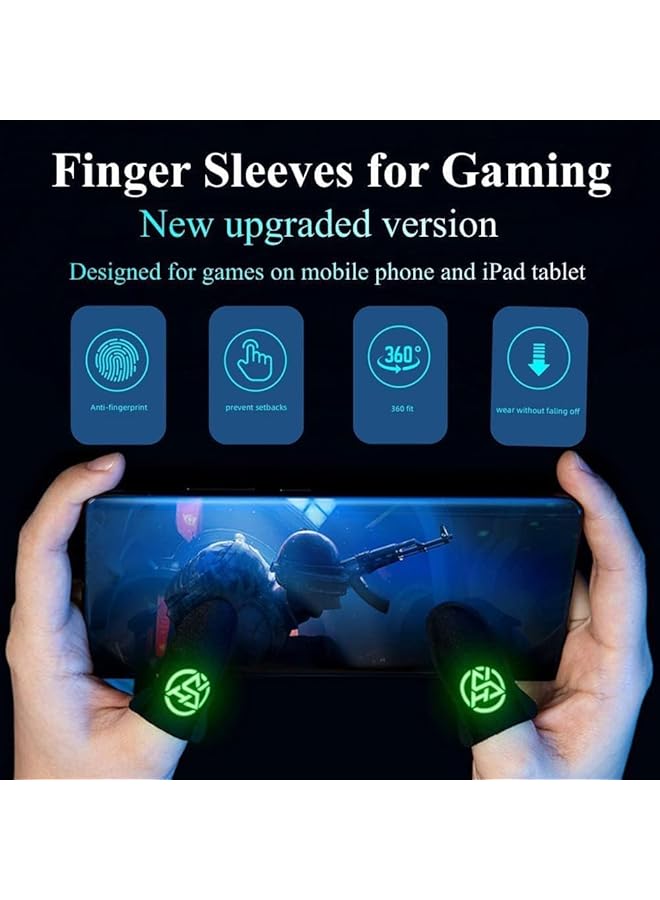 Mobile Gaming Finger Sleeves 3 Pair Set Silver Fiber Touch Screen Gloves For Phones Tablets，Anti Sweat Breathable Design For Pro Gamers  - Image 2