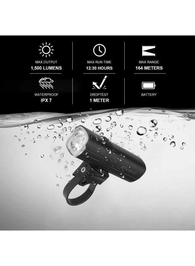 OLIGHT مصابيح رأس دراجة RN 1500 القابلة لإعادة الشحن 1500 لومن لراكبي الدراجات في المدن والطرق، شحن عكسي عبر USB نوع C، بطارية قابلة لإعادة الشحن مضمنة، مدى إضاءة 164 متر شعاع مضاد للتوهج، مقاومة للماء IPX7 - Image 4