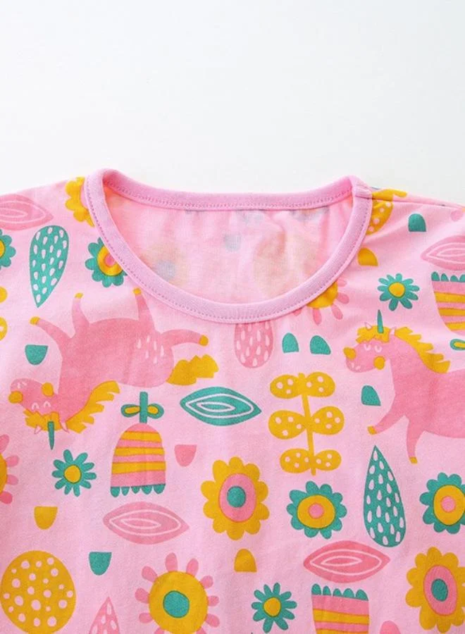 YUNIQEE Pink Printed Short Sleeve Crew Neck T-Shirt