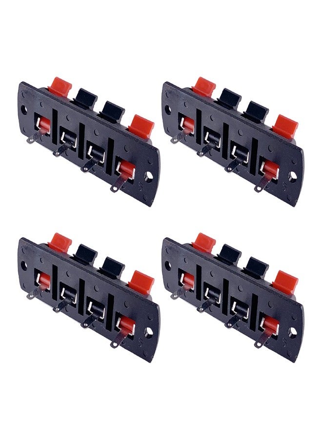 MX Mini 4 Way/Pole Loud Speaker Terminals Socket/Block/Connector with Red & Black Push Release/Insert Spring Loaded Mechanism (Size : Size: 6.5 x 2 x 2.5 cm : Pack of 4)