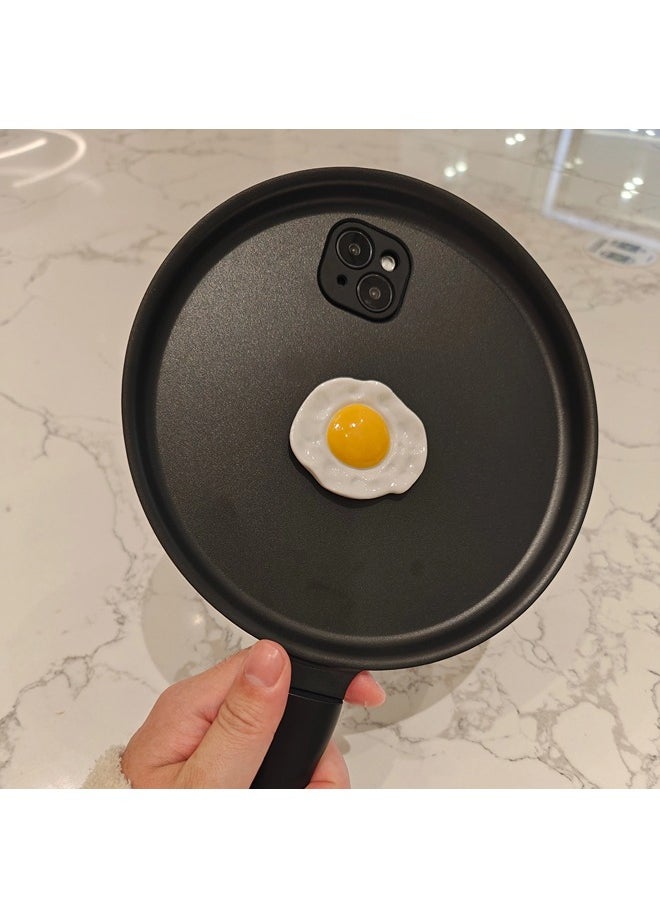 ShebSheb - Frying Pan Phone Case for iPhone 14,Creative Cute High Imitation Spoof Fun Fried Egg Silicone Phone Case - Image 1