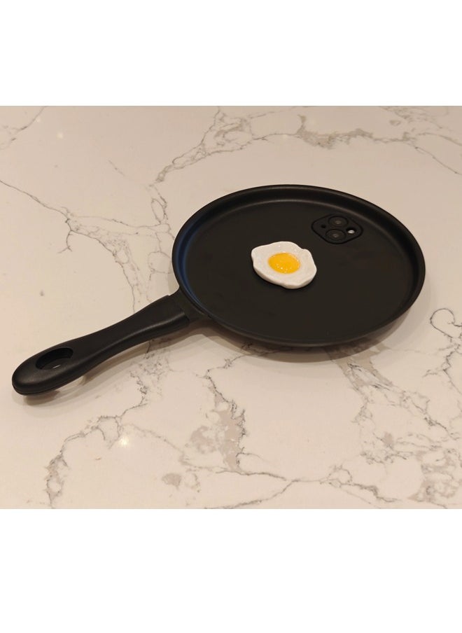 ShebSheb - Frying Pan Phone Case for iPhone 14,Creative Cute High Imitation Spoof Fun Fried Egg Silicone Phone Case - Image 1