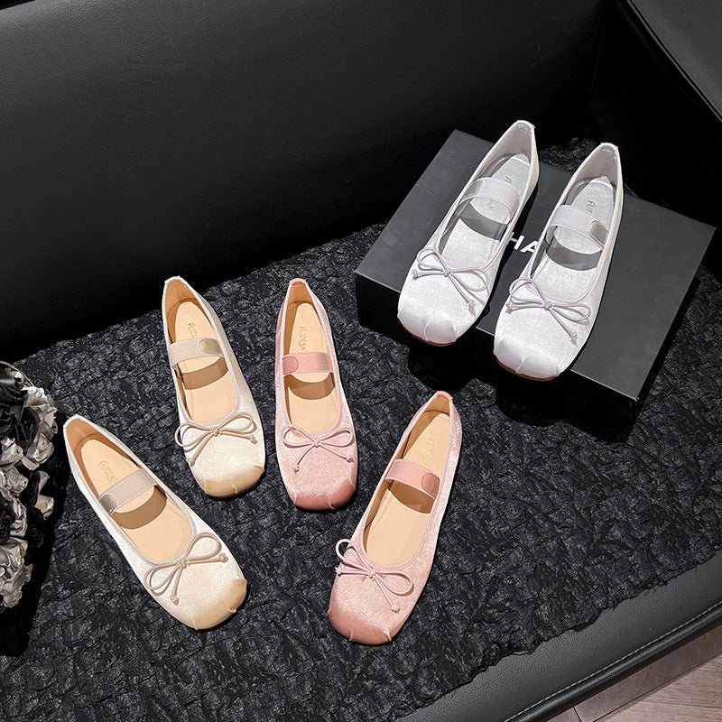 French-Style Ballet Flat Shoes For Women, Shallow Mouth Loafers, Chanel-Inspired, Ultra-Soft, Large Sizes 41 To 43 - Image 4