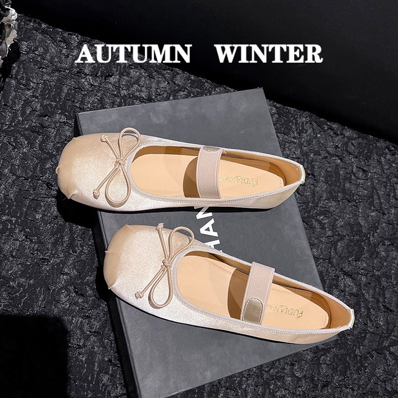 French-Style Ballet Flat Shoes For Women, Shallow Mouth Loafers, Chanel-Inspired, Ultra-Soft, Large Sizes 41 To 43 - Image 2