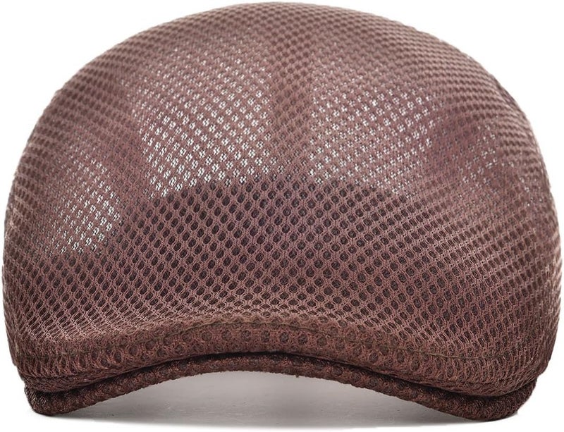 VOBOOM Men Breathable Mesh Summer Hat Adjustable Newsboy Beret Ivy Cabbie Flat Cap - Image 3