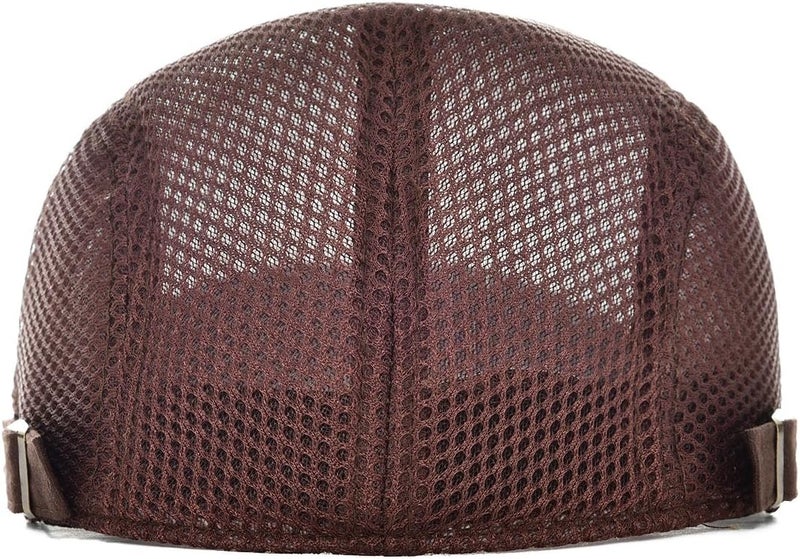 VOBOOM Men Breathable Mesh Summer Hat Adjustable Newsboy Beret Ivy Cabbie Flat Cap - Image 4