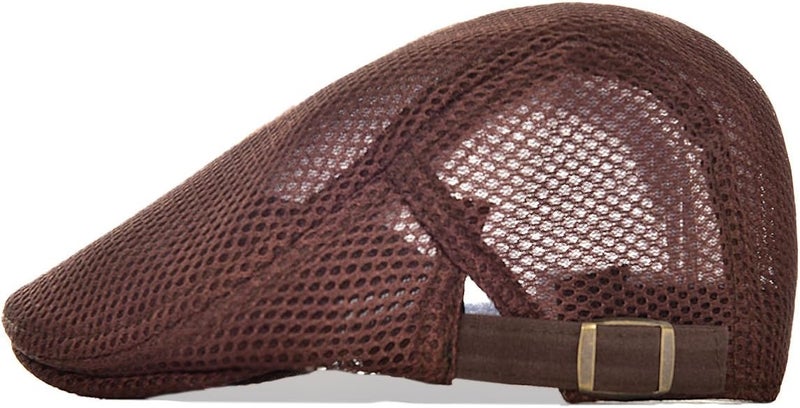 VOBOOM Men Breathable Mesh Summer Hat Adjustable Newsboy Beret Ivy Cabbie Flat Cap - Image 2