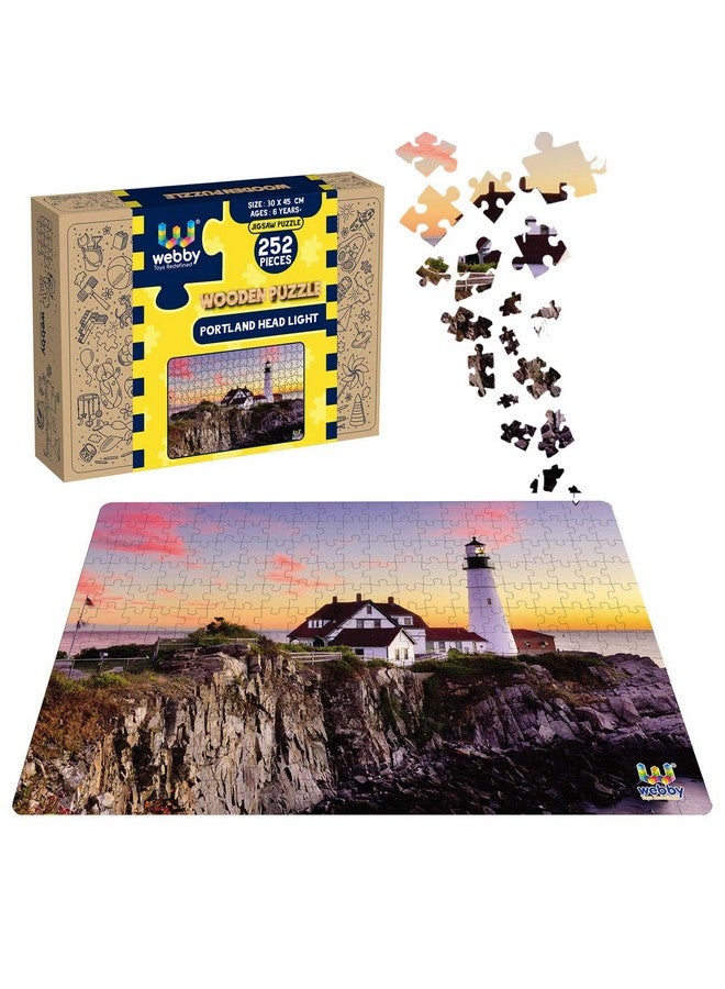 Webby Portland Head Light Wooden Jigsaw Puzzle, 252 Pieces - Image 1