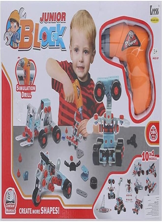 Generic Junior Blocks, 286 Pieces For Boys 