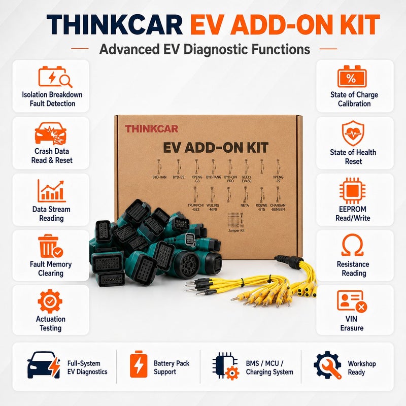 THINKCAR EV Diagnostic Kit With EV Cables, Tesla Connectors, Jumper Kit And 2-Year EV Software For Compatible THINKTOOL Scanners - Image 2
