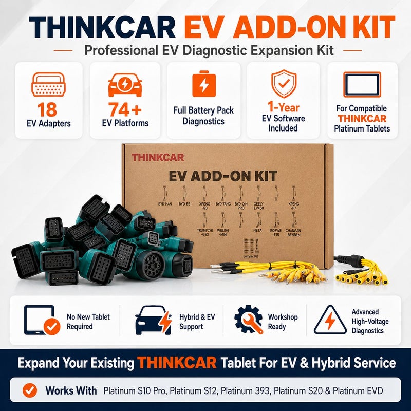 THINKCAR EV Diagnostic Kit With EV Cables, Tesla Connectors, Jumper Kit And 2-Year EV Software For Compatible THINKTOOL Scanners - Image 1
