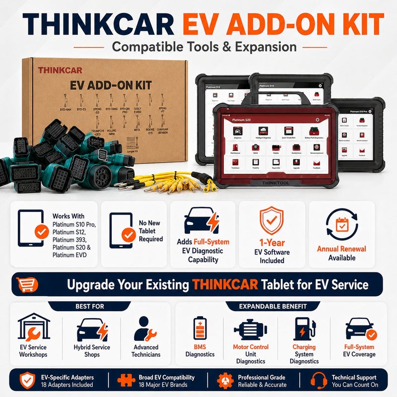 THINKCAR EV Diagnostic Kit With EV Cables, Tesla Connectors, Jumper Kit And 2-Year EV Software For Compatible THINKTOOL Scanners - Image 4