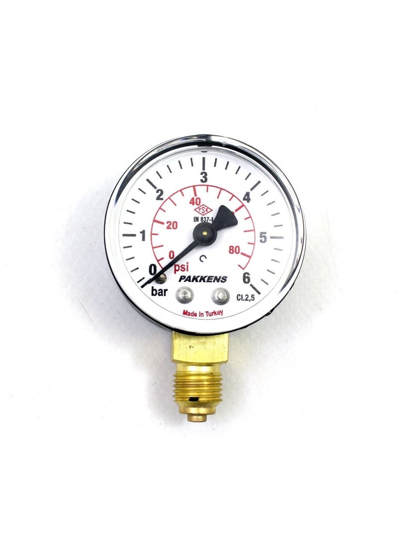 Pakkens 0-6 Bar 63 mm Bottom Connection Dry Manometer G 1/4 inch 
